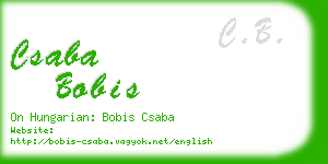 csaba bobis business card